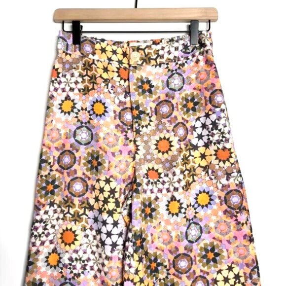 NWT - Anthropologie Geometric / Kaleidoscope Wide Leg Pants Size 10 NEW - Picture 7 of 8
